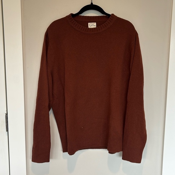 J. Crew Brown CrewneckMerino Blend Sweater Knit Casual XL - Picture 1 of 3